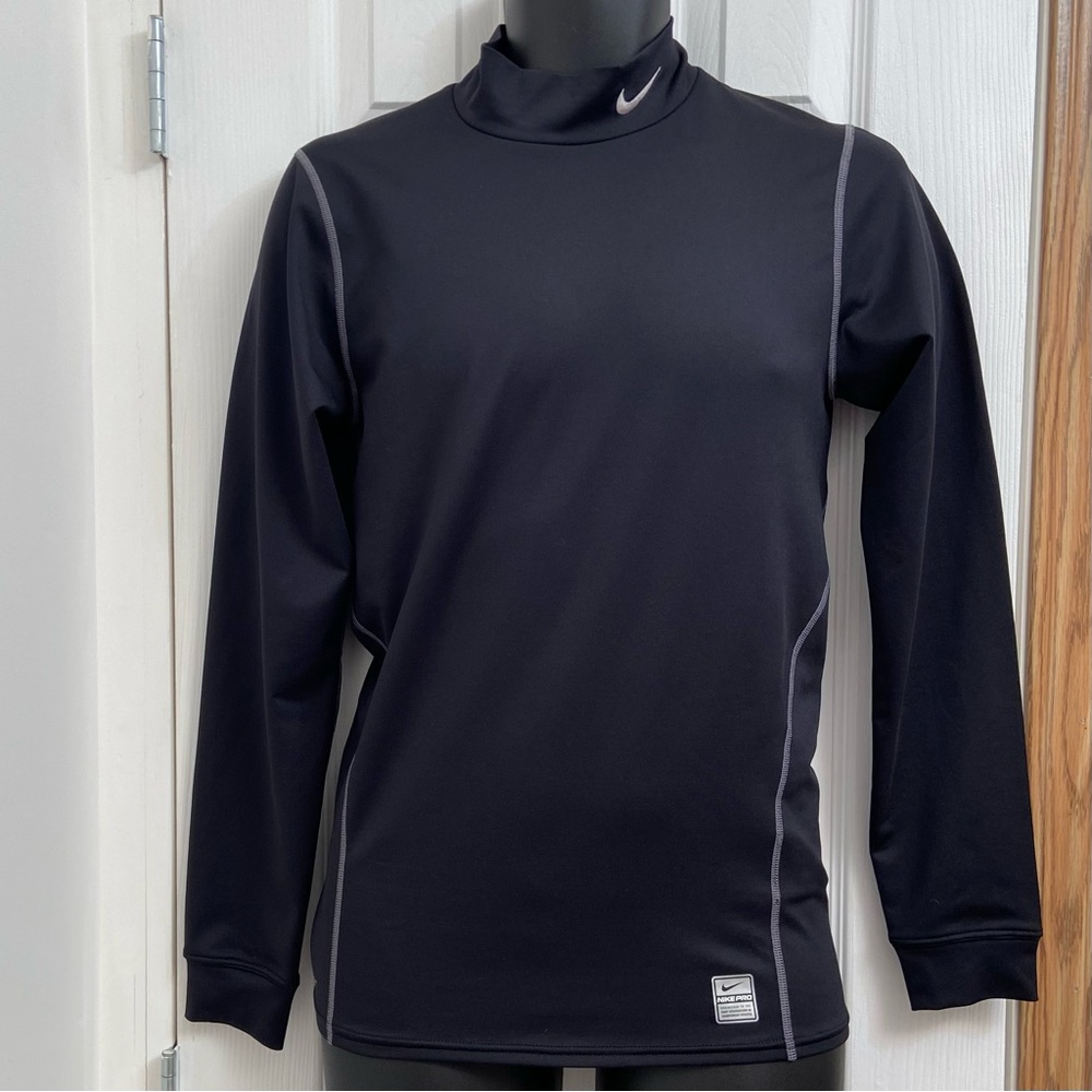 Nike Pro men dri fit men black long sleeves  logo shirt. Size M. Used.